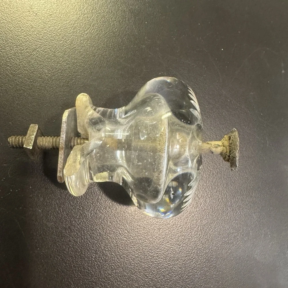 Vintage 2 Inch Round Glass Dresser Drawer Knobs 1.5
